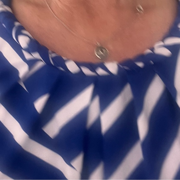 Chicos size 2 (large) royal blue and white maxi dress. chevron long. 12 - Picture 6 of 10